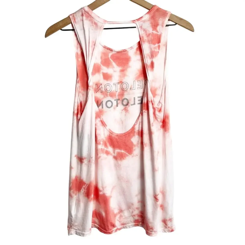 Peloton Flow Double Twist Back Tank Size Medium Brand New Pink Red White New